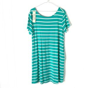 Yelete Green White Stripe Dress NWT